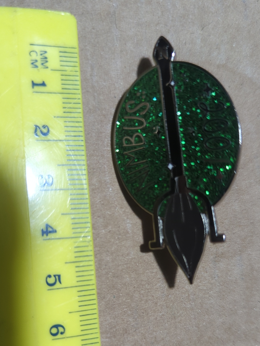 Green Glitter Enamel Pin Nimbus 2001 Nimbus Designs